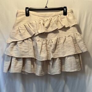 NWT Marie Oliver Cream Ruffle Skirt